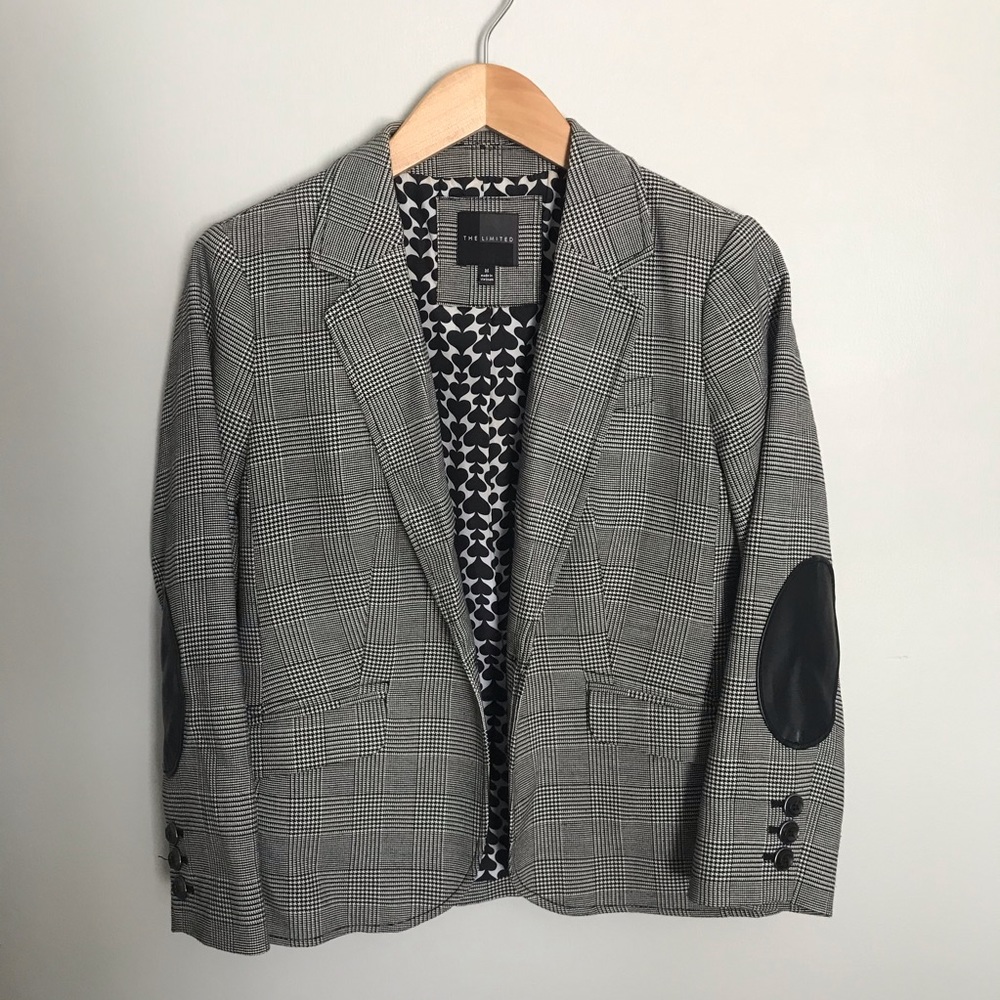 The Limited black and white plaid blazer